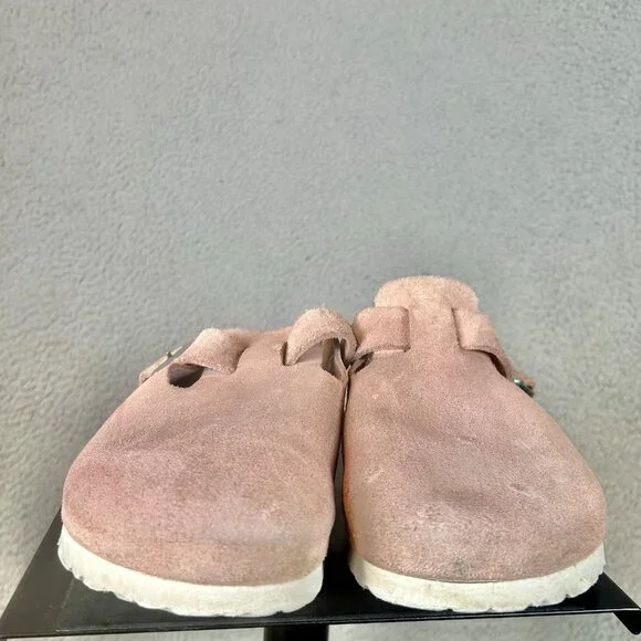 Birkenstock Boston Clog Candy Pink Suede Narrow Soft Bed Size 10 41 - Picture 3 of 5
